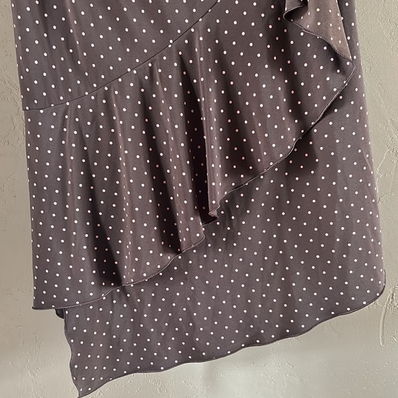 Cocoa brow with pink polka dots skirt BCBG Maxazria Sz Small - Picture 9 of 16